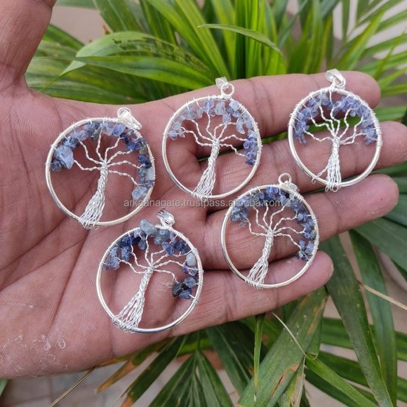 Wisdom Tree Charm 7 Chakra Reiki Healing Tree of Life Pendant Natural Lapis - Picture 4 of 12